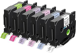 MarkField 6x TZ 12mm Pastel Ruban Compatible avec Brother P-Touch TZe-231 12mm 0,47 Couleur d'étiquettes laminé pour PT-H105 H101C H110 H100LB/R 1000 1010 1080 D200 D400 E100 P300BT Cube