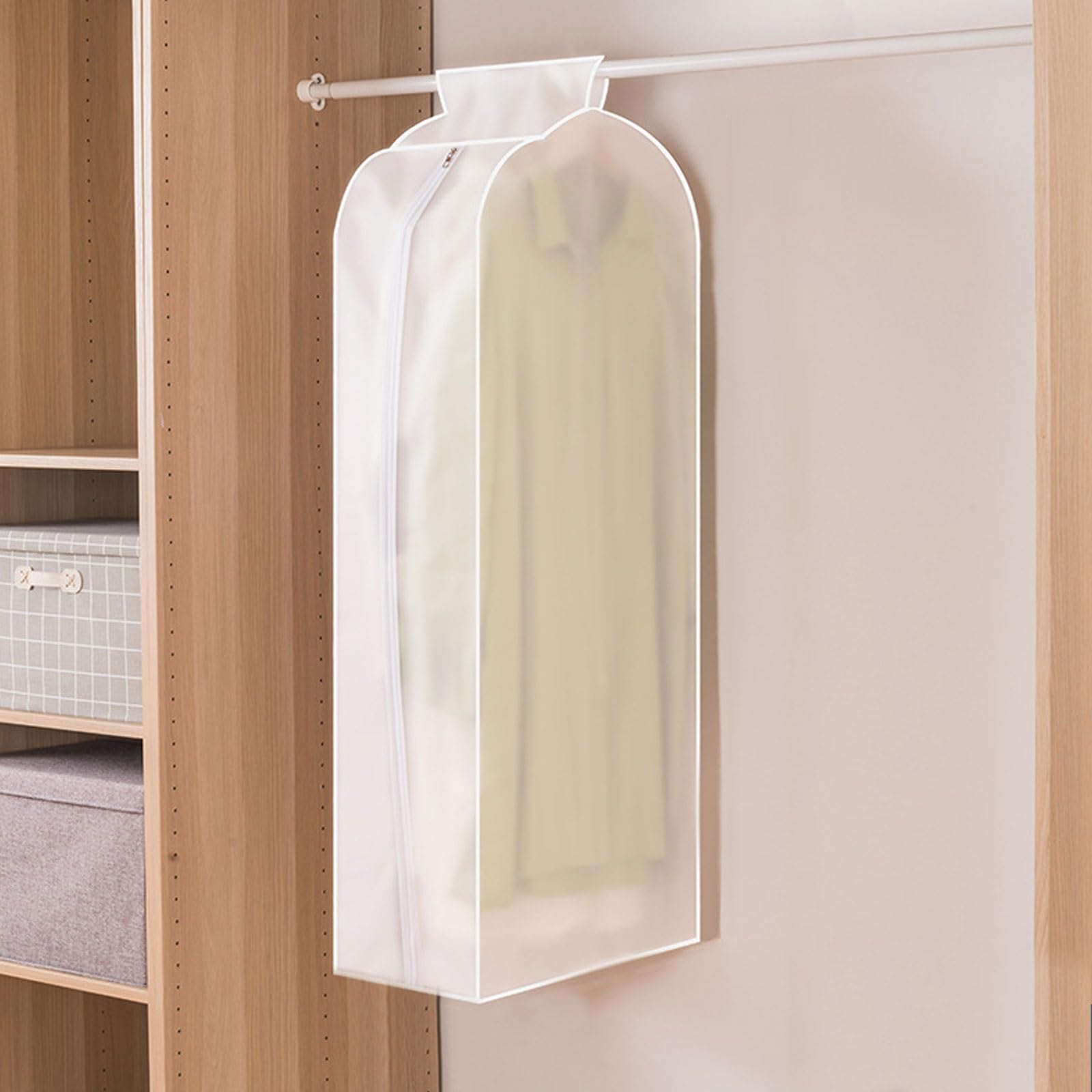OWOHYG Clear Garment Rack Cover For Hanging Clothes,Breathable And Moisture-Proof,Dust-Proof And Wrinkle-Proof,Thickened Capacity,Suitable For Floor Hangers And Wardrobes.120*A
