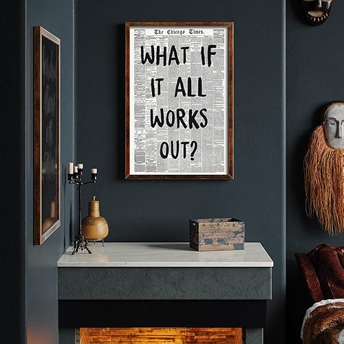 Miniatura 5 de Pósteres de periódico retro con citas positivas de afirmación positiva, pintura artística de pared en blanco y negro, póster de moda, póster