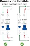 Disjoncteur Différentiel RCBO 16A 1P+N - Type A 30mA Courbe B - Protection 6kA - Interrupteur FI Électromagnétique - Interrupteur Différentiel Haute Sensibilité B16- Pour Circuit - 4