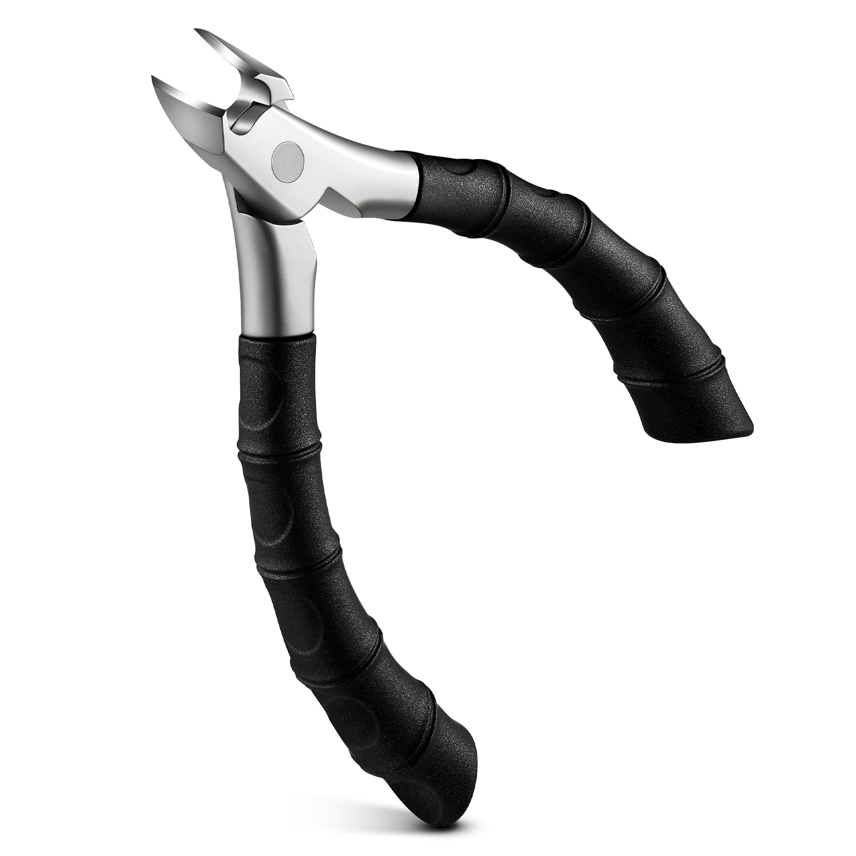 FVION Coupe-ongles Epais Pied à mâchoires Larges Ouvertes, Pince Ongles Incarne Pieds Antidérapant à Long Manche pour Personnes âgées, Ciseaux a Ongles Pieds de Précision (Noir)