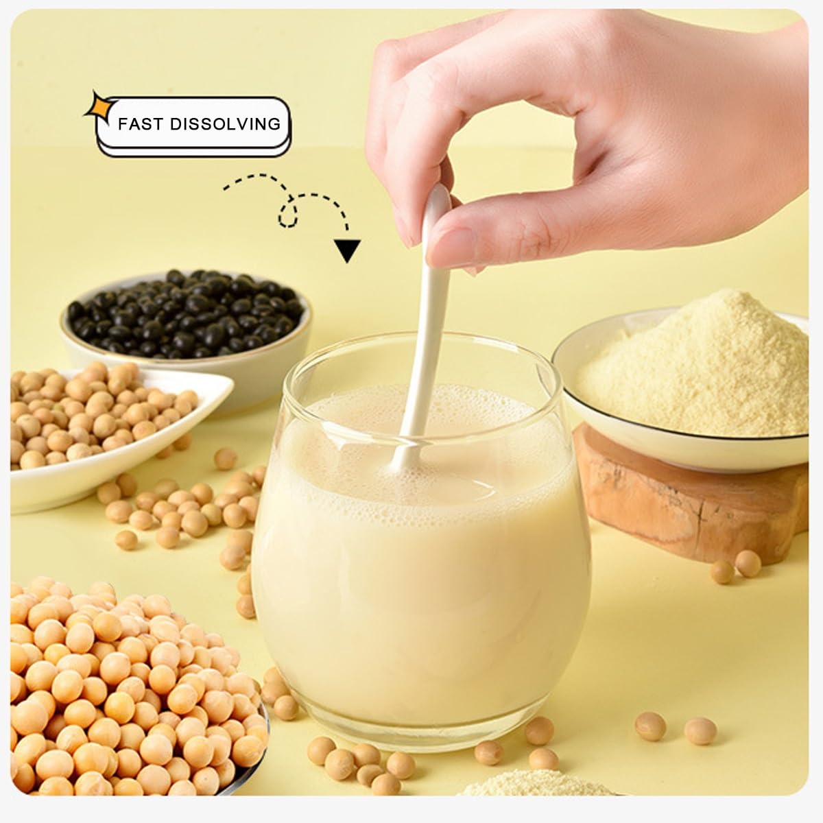 Lait De Soja En Poudre 450g Boîte Scellée, Texture Fine Lisse, Facile À Mélanger, Aliment Léger Pour Petit Déjeuner & Cadeau