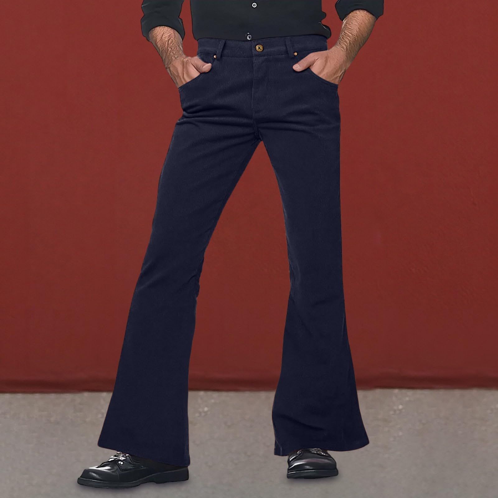 Herren Freizeithose, Einfarbig, Ausgestellt, Retro-Stil Loungewear Herren Trainingshose mit Reißverschluss Am Bein Fleece Jogginghose Arbeitshose Männer Stretch Kochhose Schwarz