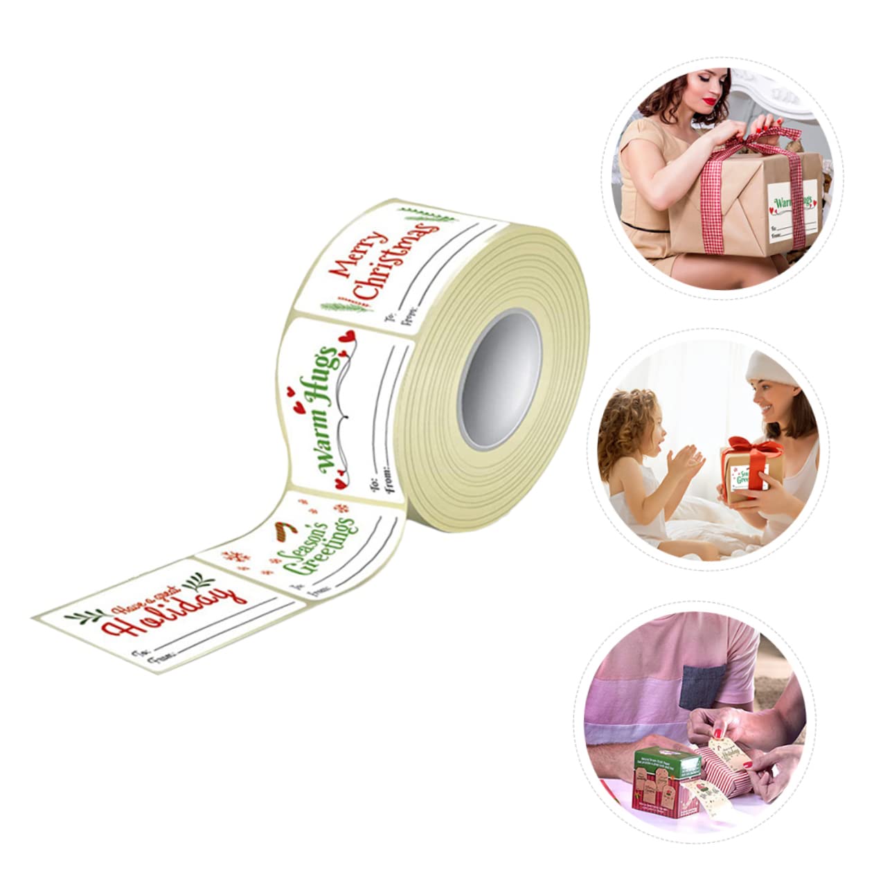 NUOBESTY 3 Rollen Selbstklebende Geschenkanhänger Namensschilder Für Weihnachten Aufkleber-etiketten Frohe Weihnachten-aufkleber Weihnachtsaufkleber Für Karten Urlaub Fenster Haftet Papier