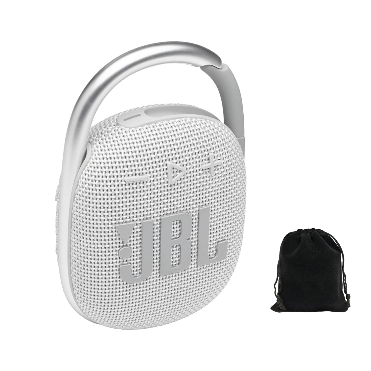 JBL Altavoz Bluetooth portátil Clip 4, blanco, IP67 impermeable, a prueba de polvo, 10 horas de reproducción, mosquetón integrado, diseño ultraportátil, estilo atrevido, sonido profesional rico,