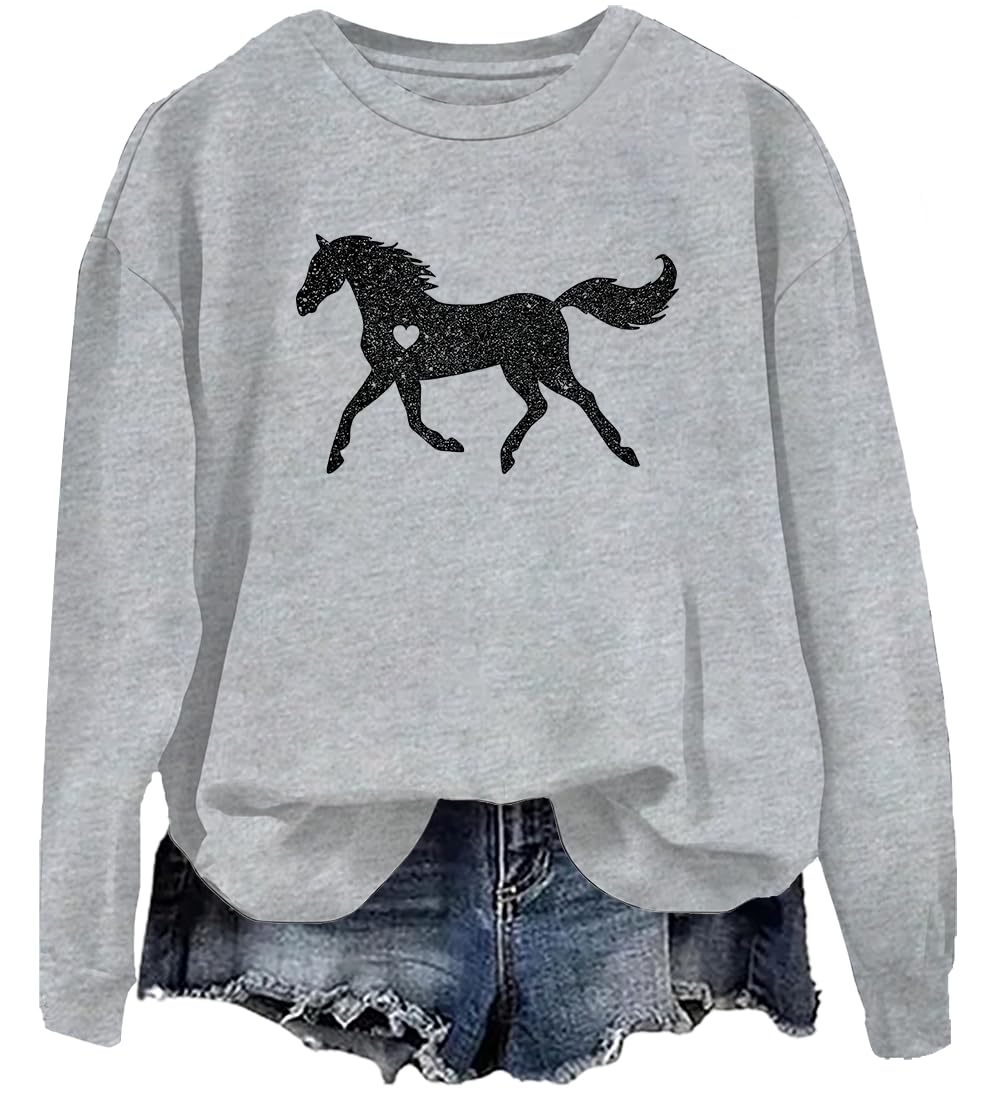 Glitter Horse Sweatshirt, Glitter Horse Long Sleeve Shirt, Glitter Horse Sweatshirt Crew Neck, Unisex Sweatshirt