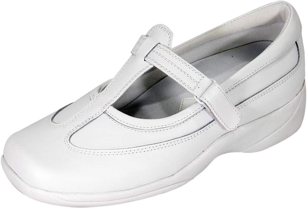 24 Hour Comfort Pam (1008) Women's Wide Width Comfort Leather Shoes White 7.5