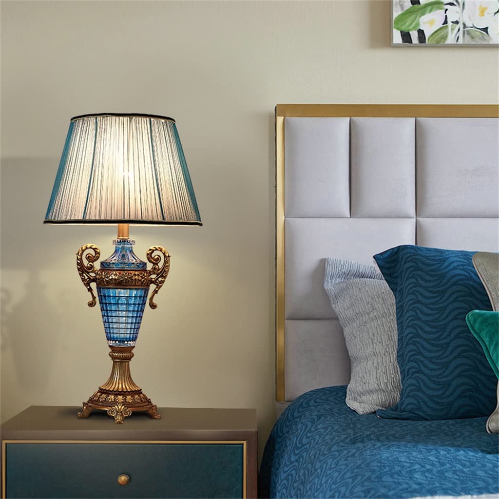 Lampa stołowa w stylu retro, szkło, żywica, dekoracyjne oświetlenie nocne (biały styl)