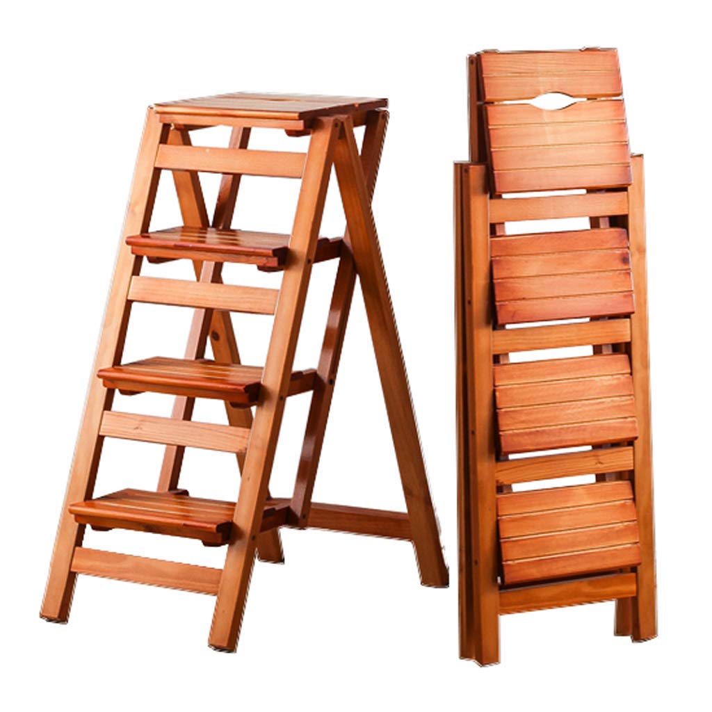 Escabeaux en bois pliants pour éviter les chutes, marchepied 4 niveaux stable et léger