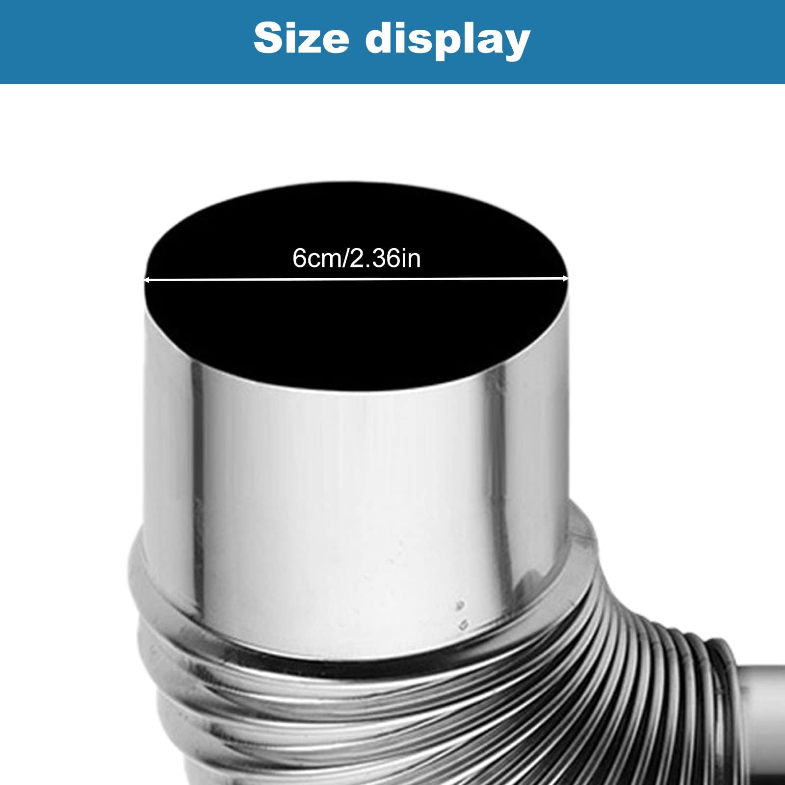 Codo para tubo de estufa, Codo de chimenea acero inoxidable 45 grados, 2 unidades, for estufa leña camping al aire libre, diámetro,36"