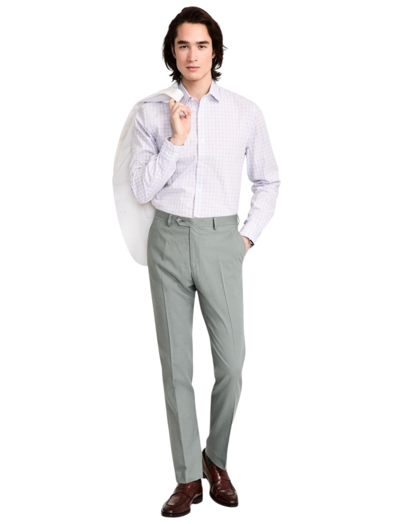 Tommy Hilfiger Mens Modern fit Dress Pants 33 32 Sage Green Solid Stretch