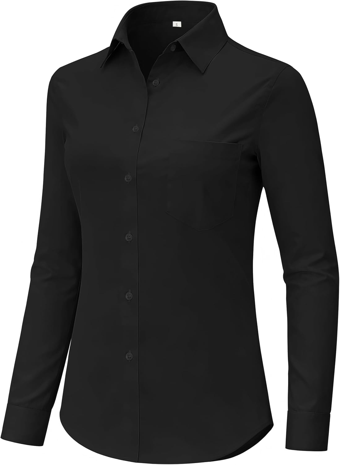 Button Down Shirts Women Wrinkle-Free Dress Shirt Long Sleeve Collared Work Office Business Soft with Pocket - Image 2