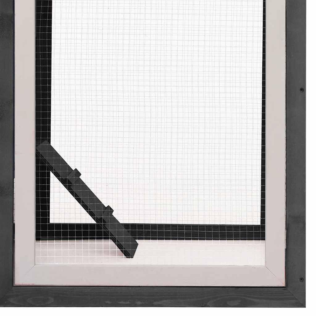 Gabbia per polli in legno di pino massiccio e abete, 170 x 81 x 110 cm, con recinto in filo di ferro verniciato a polvere e tetto impermeabile, per piccoli animali e recinti esterni