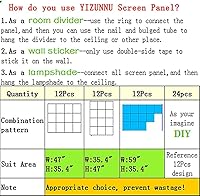 Vista 5 de Yizunnu Divisor de habitación colgante, división de paneles blancos de bricolaje, 12 piezas de pantalla de panel de madera y plástico, separadores