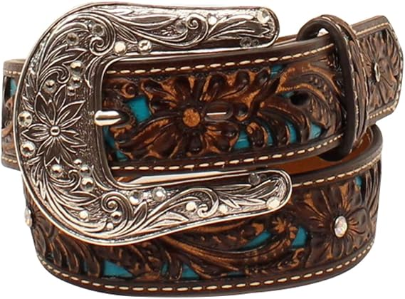 Ariat Girl's Pierced Floral Strap Belt, Brown, 22: Buy Online at Best Price in UAE