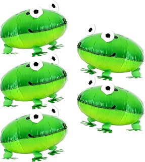 5 Pcs Green Walking Frog Balloon, Princess and Frog Balloon for Birthday Party Decorations