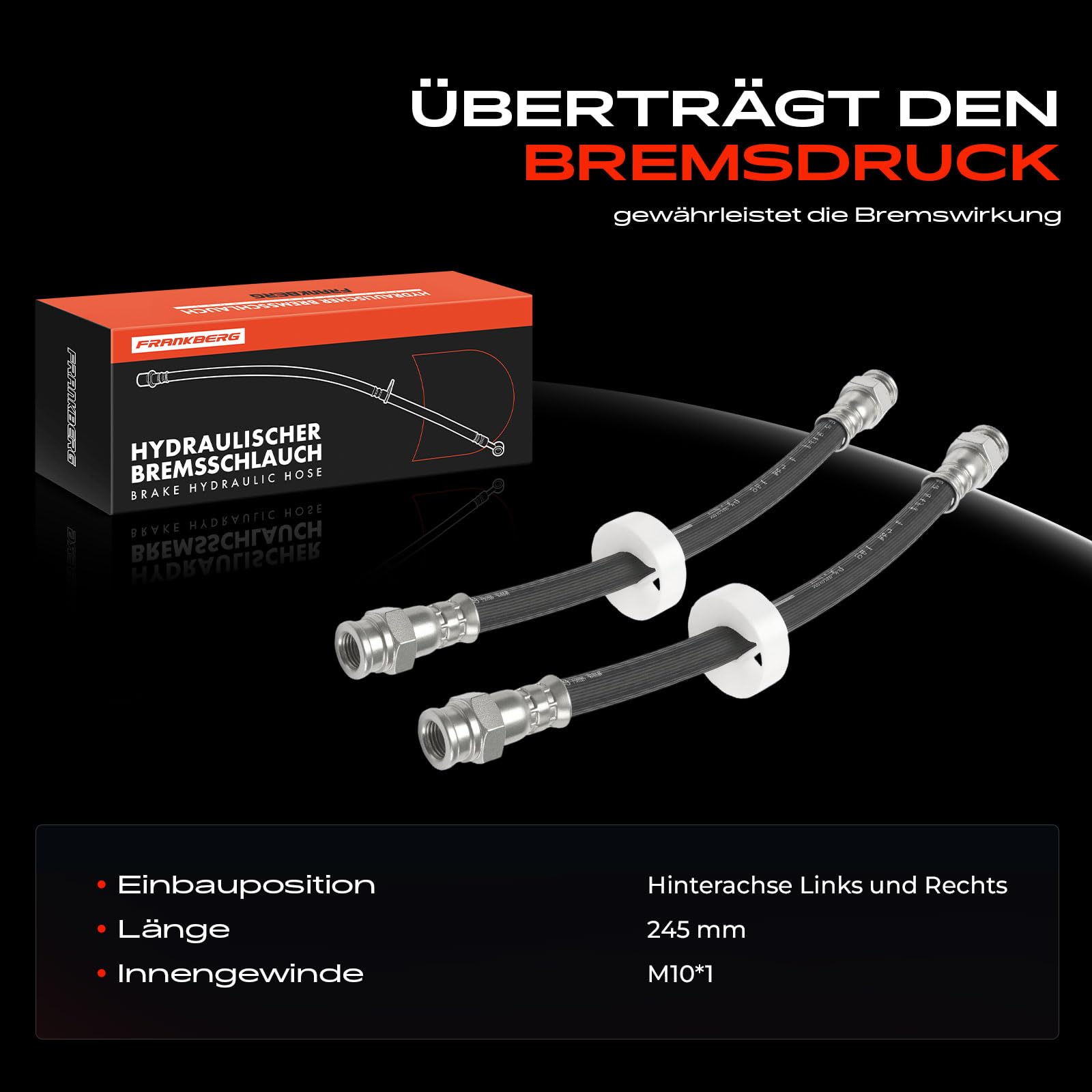 Frankberg 2x Bremsschlauch Bremsschläuche Hinterachse Kompatibel mit Corsa D S07 Corsa E X15 Dedra SW 835 Multipla 186 Dedra 835 Replace# 7619751,SL3439