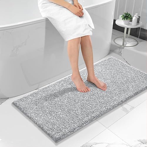 Yimobra Alfombras de baño, extra suaves y cómodas, antideslizantes, absorbentes de agua y gruesas, lavables a máquina, alfombras peludas para ducha