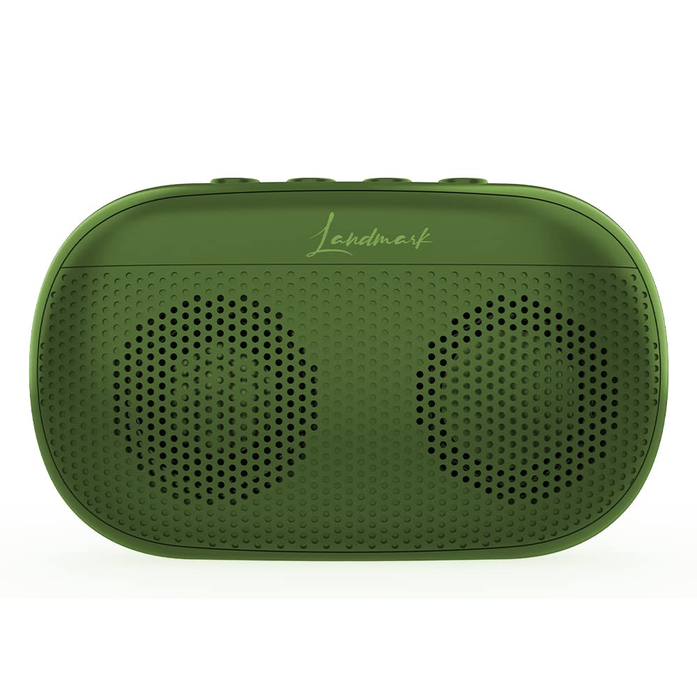 LANDMARK Bolt LM BT1088 Bluetooth Speaker with 5W RMS Stereo Sound, 8HRS Playtime, TWS Feature, Media Controls, Multi-Compatibility Mode (Green)