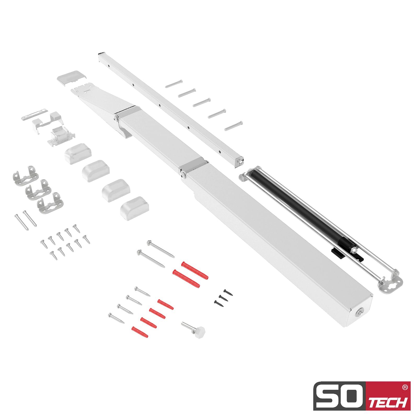 Kesseböhmer herraje para mesa plegable TopSwing blanco, pata de mesa plegable para mesas plegables de 75 cm de altura, herraje para mesa plegable seguro para niños de SOTECH