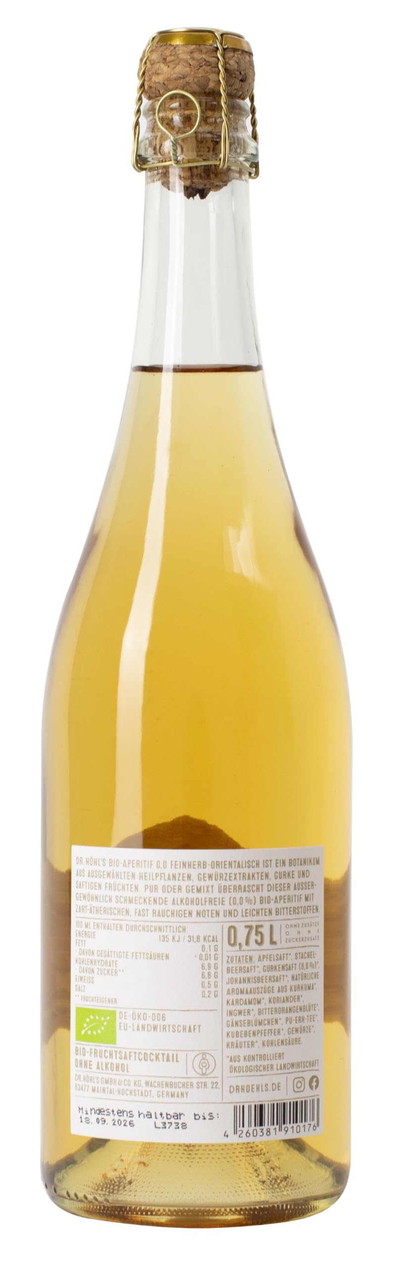 POMP 0,0 Cocktail und alkoholfreier Aperitif – 6 x 0,75 l Bio alkoholfrei – Gurke, Äpfel, Curcuma, Ingwer und mehr – Tonic Water Feinherb – ohne Alkohol, Sulfite & Zuckerzusatz – DR. HÖHL’S seit 1779