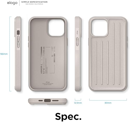 Miniatura 8 de elago Funda protectora compatible con iPhone 12 Pro Max (piedra), diseño de absorción de golpes, TPU duradero, carga inalámbrica compatible patente
