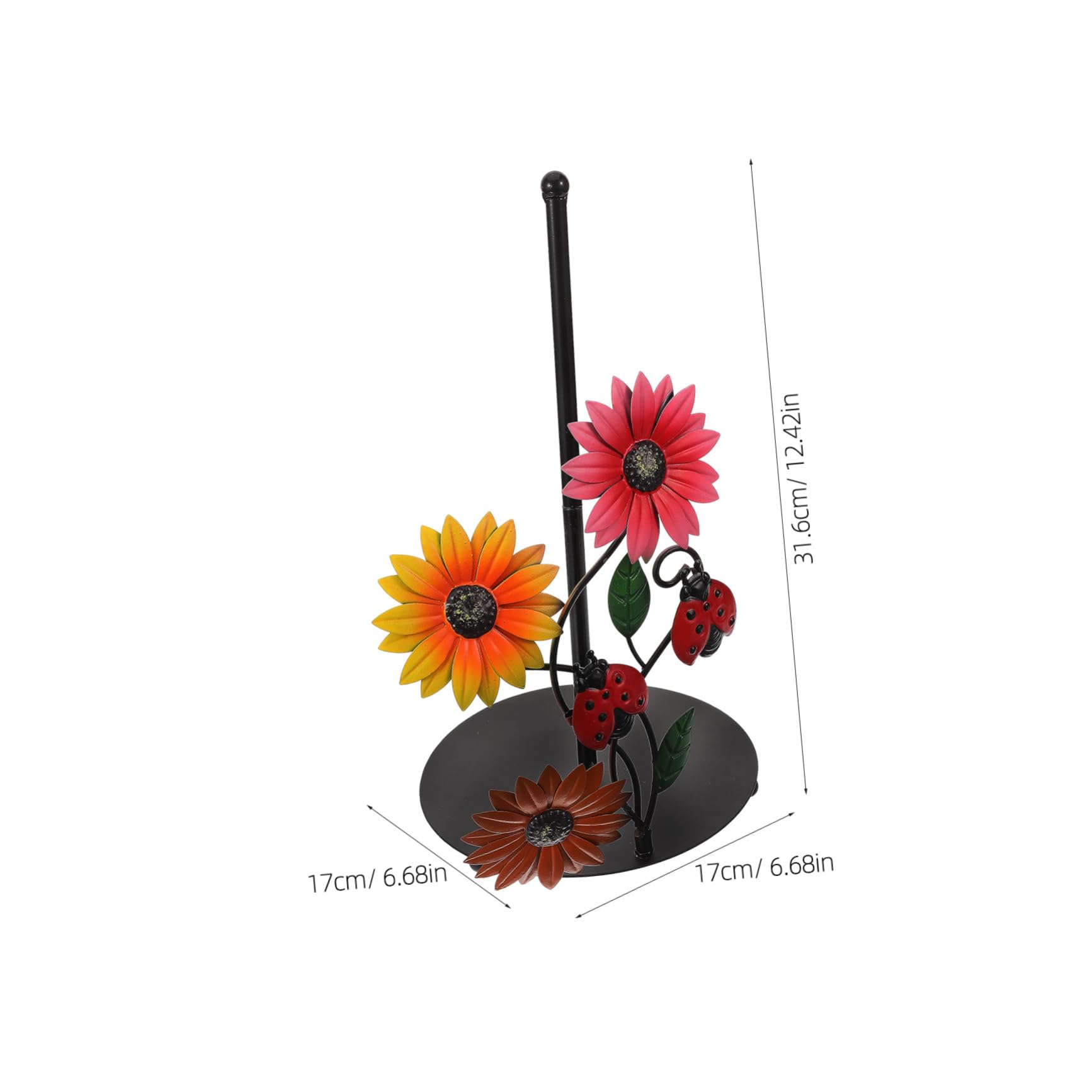 NUOBESTY Portarotolo Decorazione Moderna in Ferro a Girasole, Supporto Verticale Stabile da Cucina, Carta per Cucina e Soggiorno