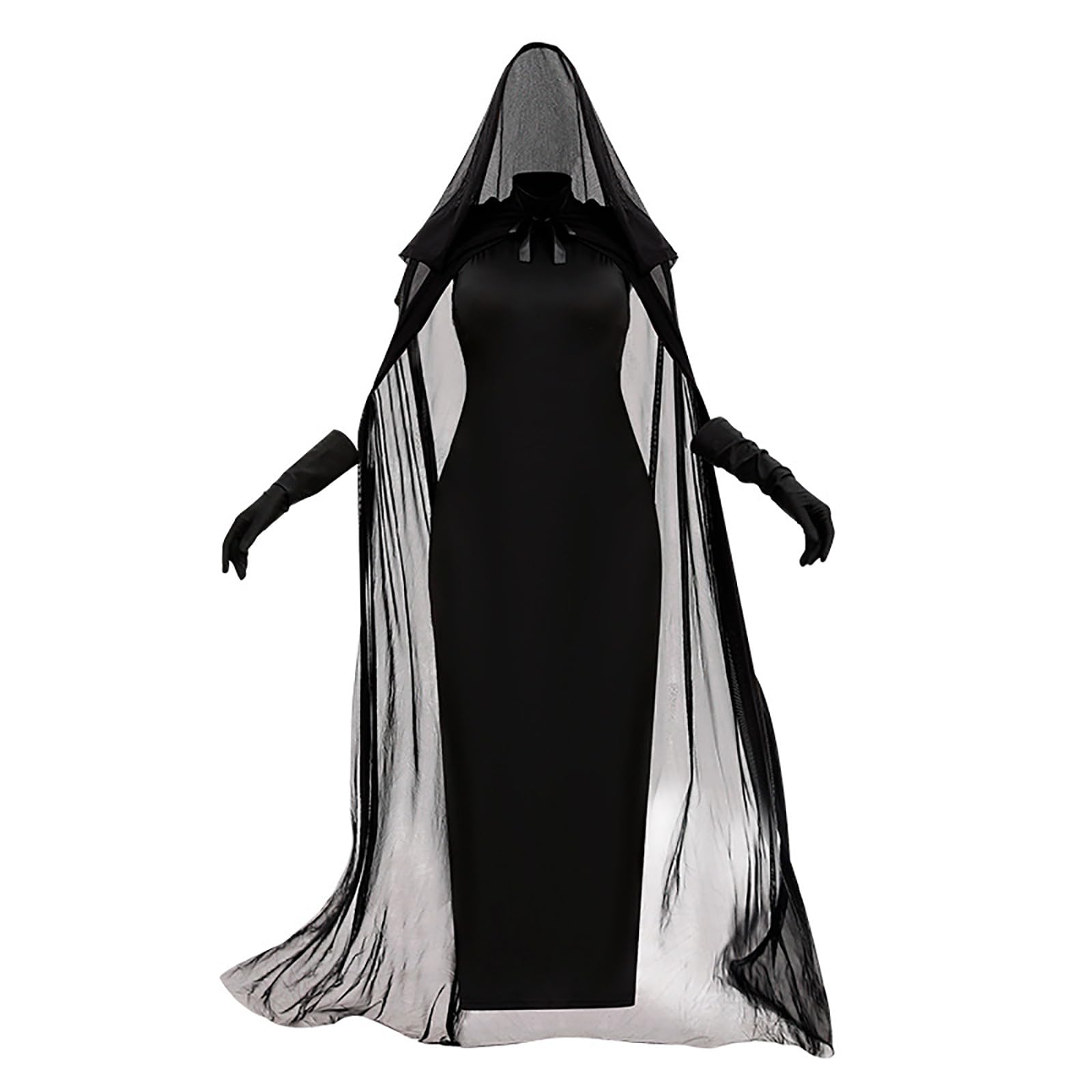 Mittelalterliches Kleid Renaissance Kleid Damen Mittelalter Kostüme Damen | Gothic Kleidung ,Halloween Karneval Kostüm, Maxi Glockenärmel Outfit, Retro Festival Outfit, Corsagenkleid Mit Tüll-Cape