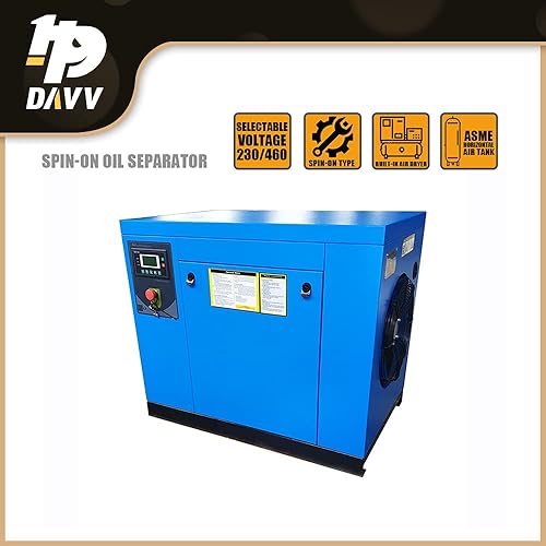 Miniatura 4 de HPDAVV Compresor de tornillo rotativo - 20 HP  15 KW - 71 CFM  150 PSI - 230 voltaje  60 Hz  3 fases - Sistema industrial comprimido de aire NPT de