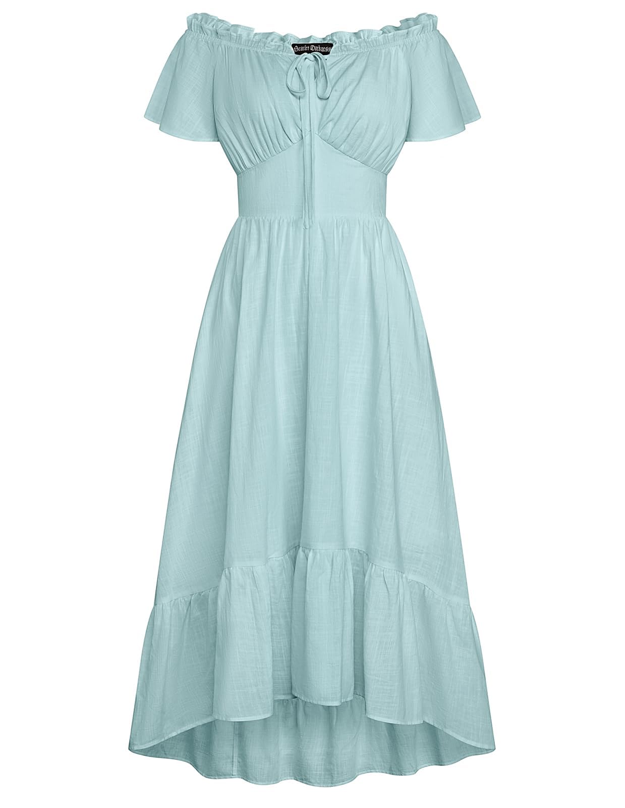 SCARLET DARKNESS Renaissance Dress for Women 2026 Summer Spring Cotton Off The Shoulder Boho Midi Dresses