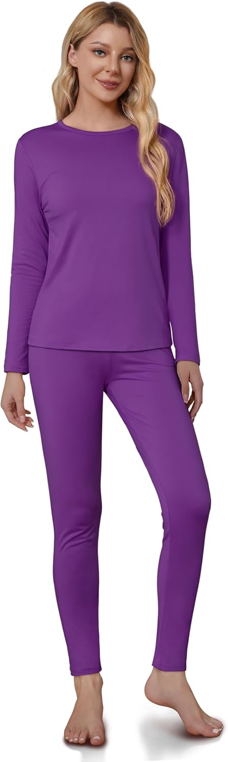 VZV Women’s Thermal Long Johns Set – Fleece-Lined Base Layer Set