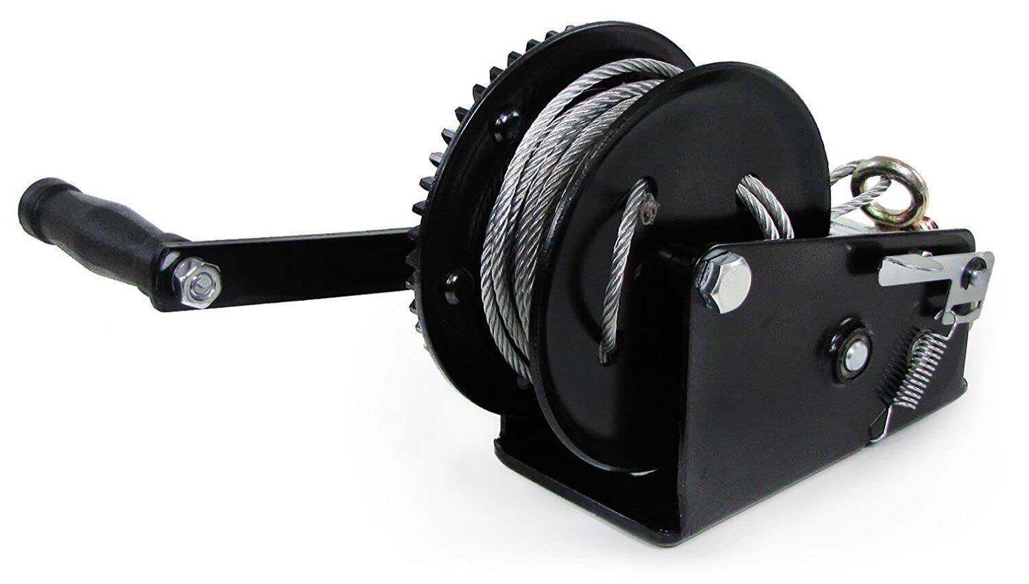 Cabrestante manual 1500 kg para tirar de coches, remolques, caravanas, etc. (con cable de alambre de 10 metros de largo)