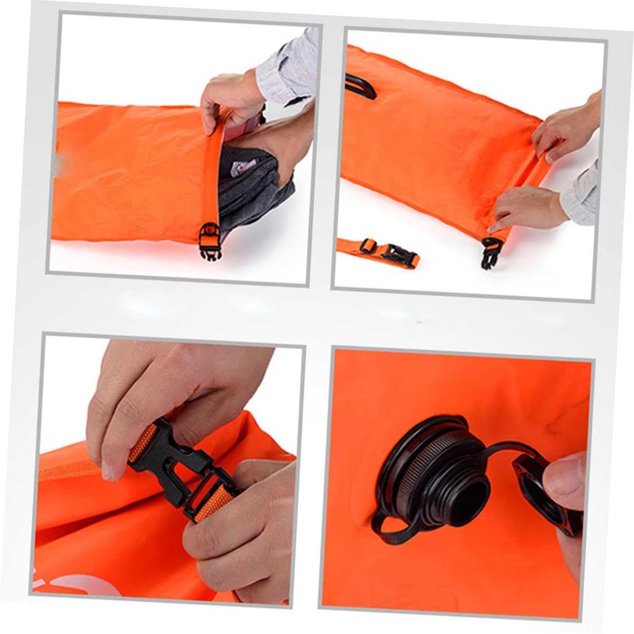 Abaodam Orange Ankerboje mit Verstellbarem, Abnehmbarem Hüftgurt | Nylon, Leicht und Einfach Aufzublasen, Schwimmhilfe fürs Offene Wasser, Kompakt für Schwimmzubehör