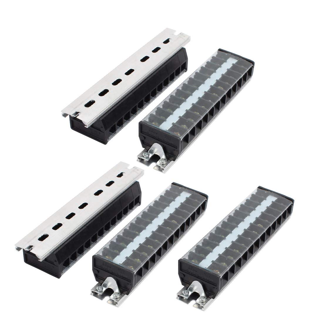 5Pcs 660V 20A 12 Posizioni 12P Morsettiera a vite con barriera a doppia (5Pcs 660 ν 20A 12 Positionen 12P doppelte Reihen bedeckten Barriere-Schraubklemmenblock