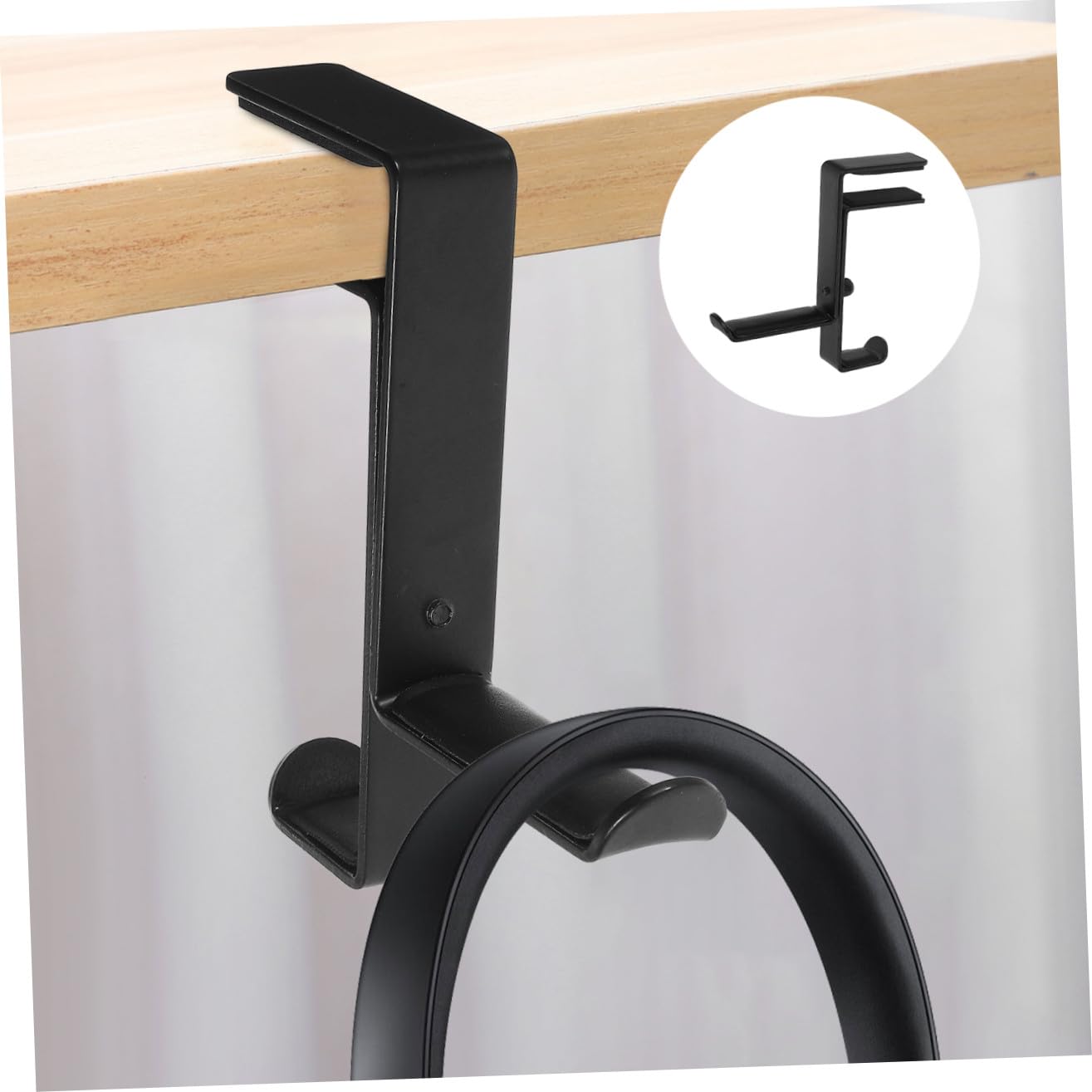 UKCOCO 3piezas Soporte para Auriculares De Hierro Organizador De Auriculares De Pared De Escritorio Diseño Montado Pared para Hogar y Oficina Negro