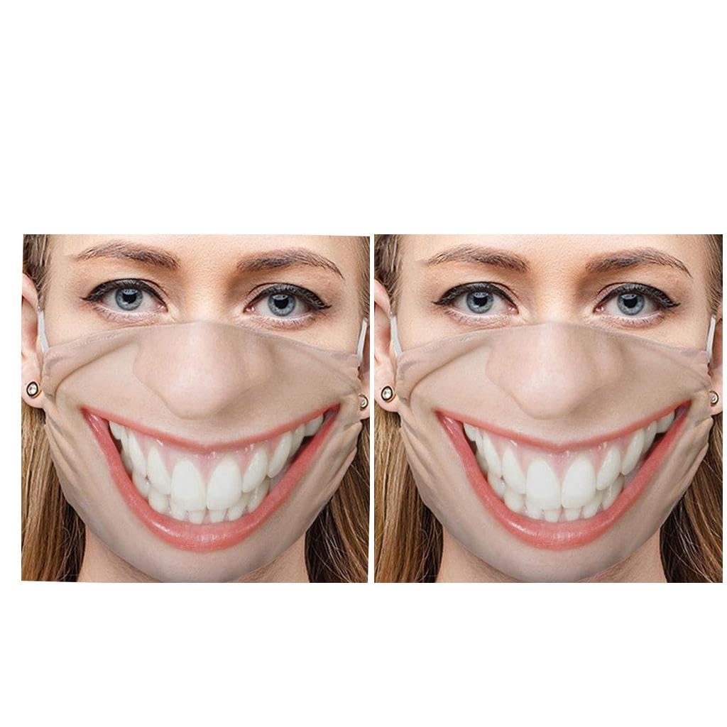 2x Mask Funny Face Mouth Cosplay Party Half Mask Outdoor Accessory C|Clothing, Shoes & Accessories|Costumes, Reenactment, Theater|Accessories|Masks & Eye Masks-image-49