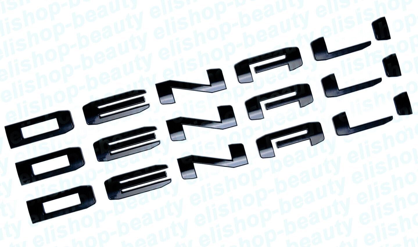 4Pcs Kit 2019-2026 Sierra Denali Letters Emblems 1500 HD 2500 HD 3500 HD AT4 Nameplate Badge Replacement for Sierra Denali (Gloss Black)