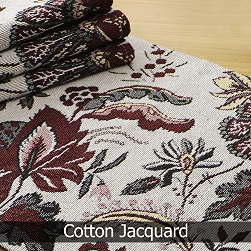 Image of HOKIPO Cotton Jacquard Dining Table Mat, Set Of 4 Placemats (12X18 In) (In-530-D4*4), White