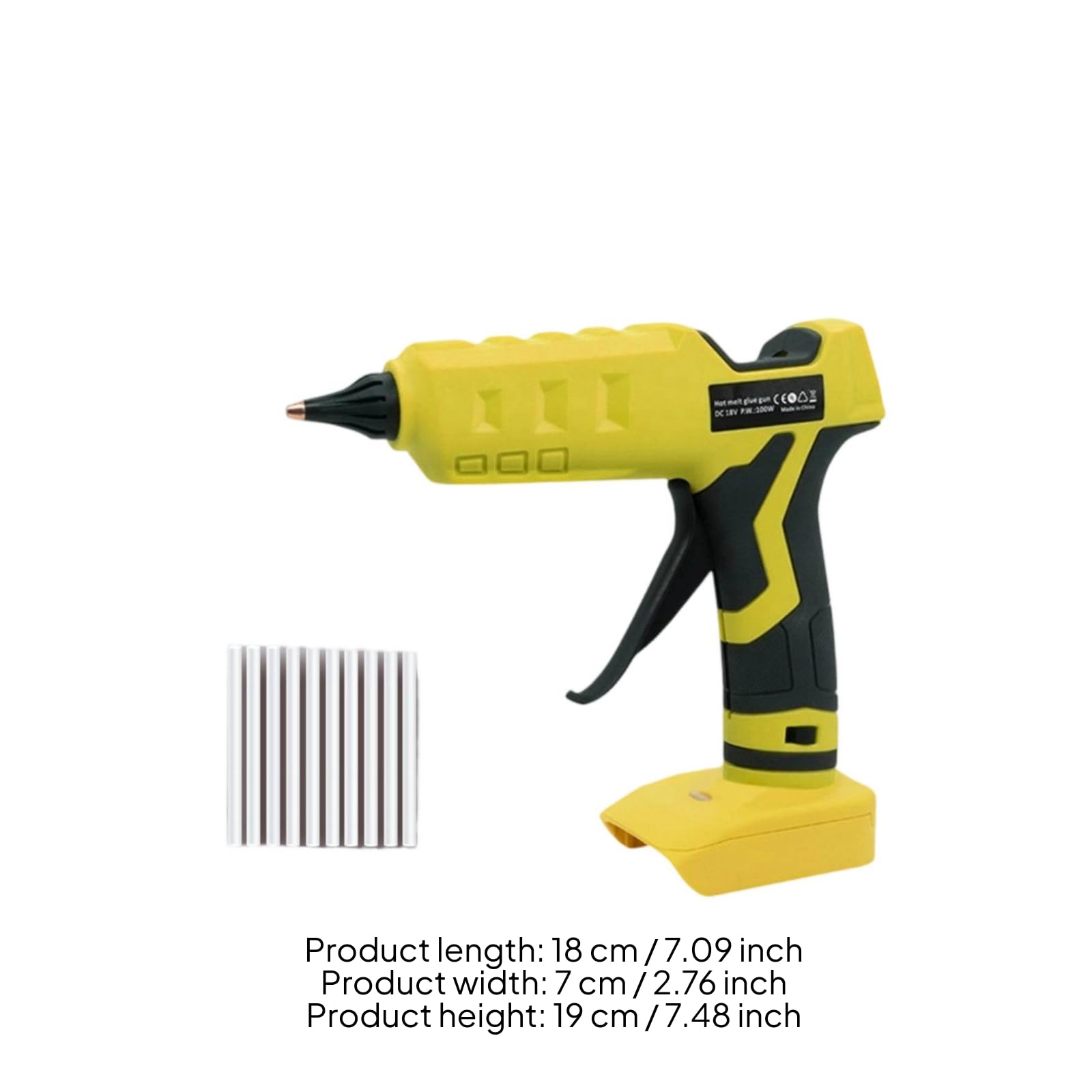 Pistola de Pegamento Termofusible Inalámbrica Aplicador de con Botones de Control y Agarre Confortable Interfaz para 20V Calentamiento Rápido Apta