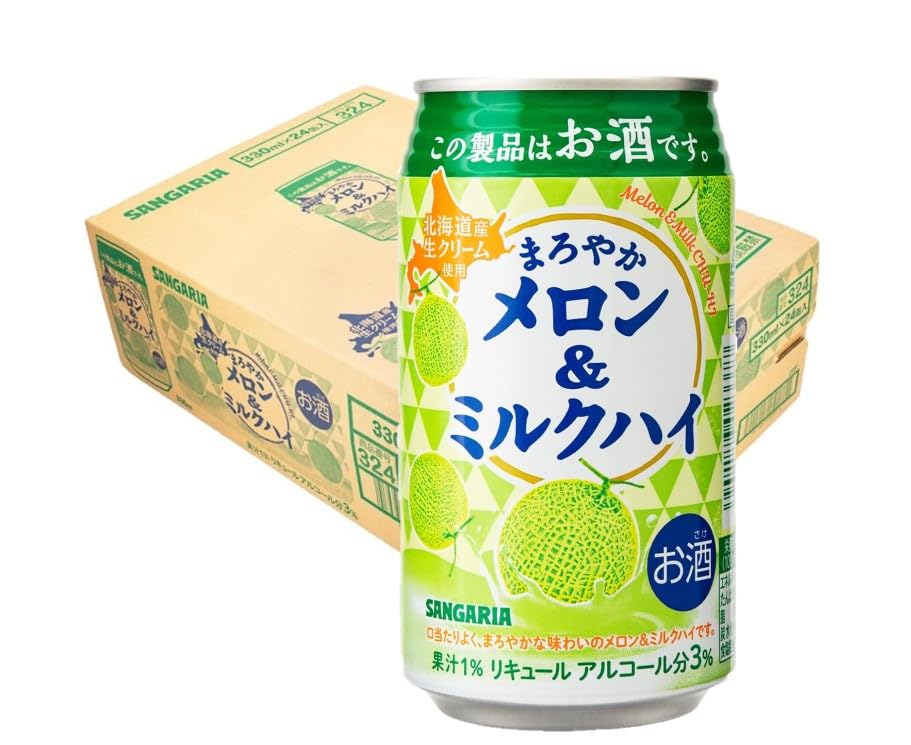 Amazon.co.jp: サンガリア まろやかメロン＆ミルクハイ 330ml×1