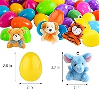 Vista 3 de CAMIRUS 12 Packs Filled Easter Eggs with Mini Plush Animal Toys, Cute Stuffed Animals Keychains Filled Surprise Plastic Eggs for Kids Easter Basket