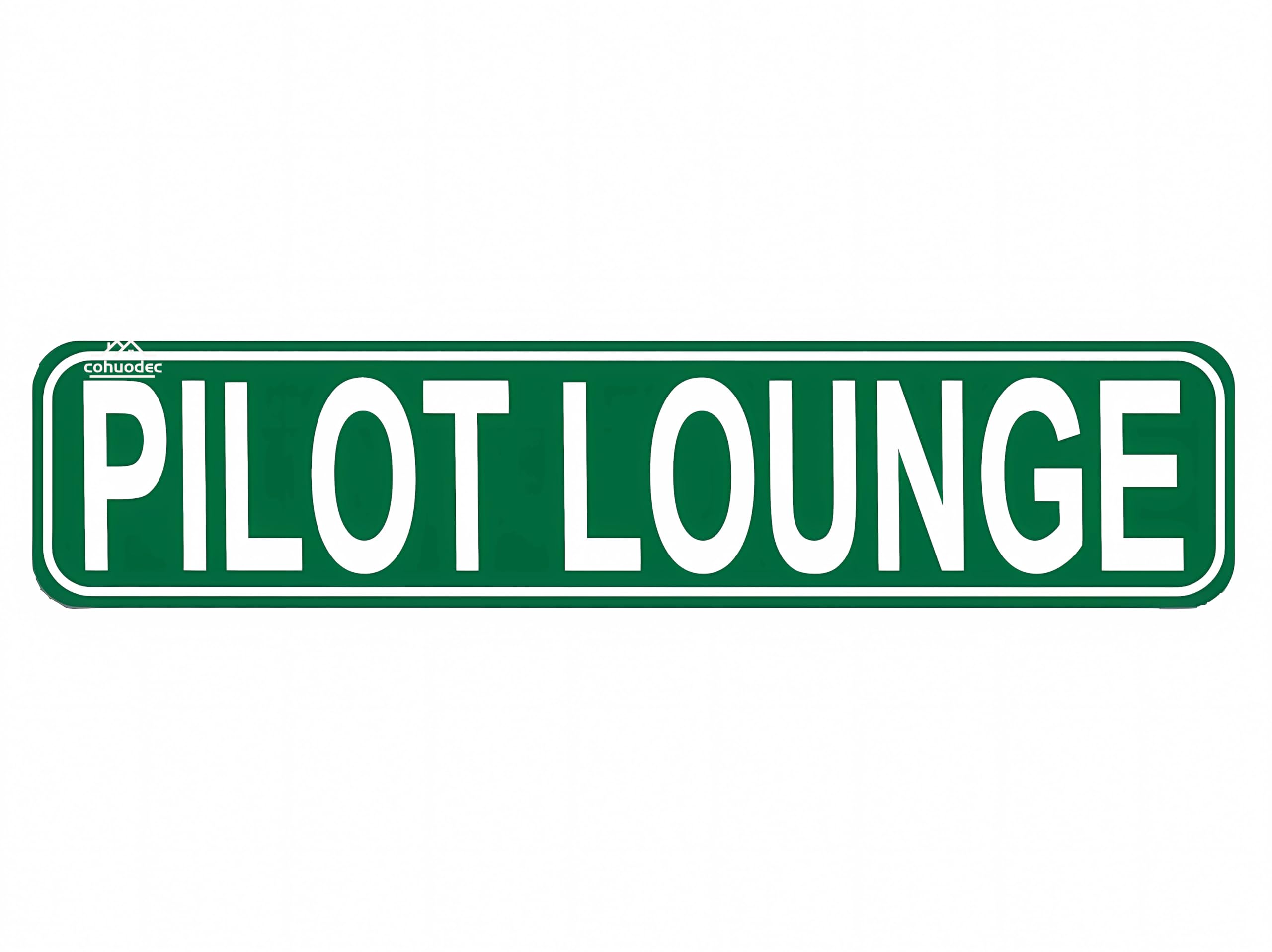 Pilot Lounge Decor,Aviation Airplane Or Plane Hangar Metal Sign Door Name Plate Plaque Novelty Sign for Farm House Garage Wall Decor Green Tin Sign 4x16 Inch
