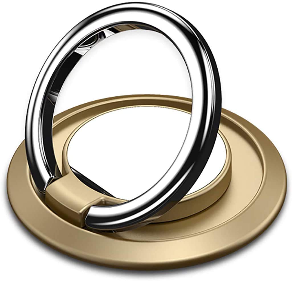 MYLB Phone Ring Holder, Handy Finger Ring Stand 360 Adjustable Mobile Phone Loop for Phone 11 Pro Xs Max XR X 8 7 6S Plus, Samsung, HUAWEI, Sony, Fit for All 4~8" Smartphones - Gold