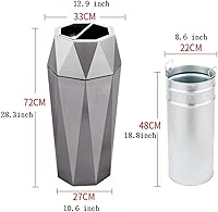 Vista 2 de Kitchen Trash Cans Garbage Cans Hexagonal Rhombus Waste Bin Stainless Steel Trash Bin 7.9 Gallon Capacity Detachable Ashtray Waste Baskets Home &