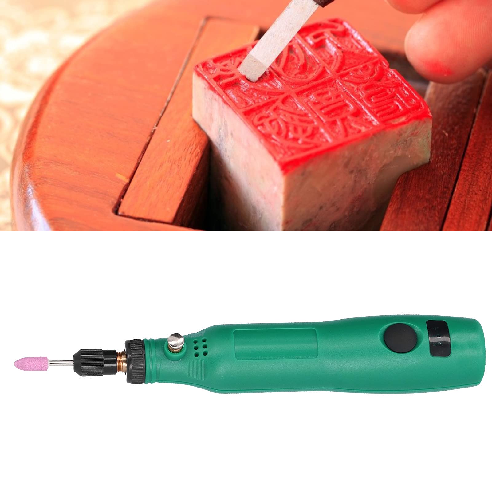 Mini smerigliatrice elettrica, mini smerigliatrice elettrica 3 kit di utensili per smerigliatura portatile senza fili a velocità variabile per fai da te