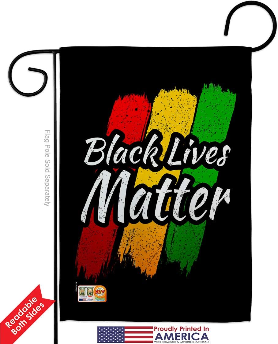 Black Lives Awareness Yard Signs Wall Decor American Flag Banner Pack Patio Porch Lawn Garden Outdoor Decorations Tapestry Black History Month BLM African Americans Heritage Made in USA