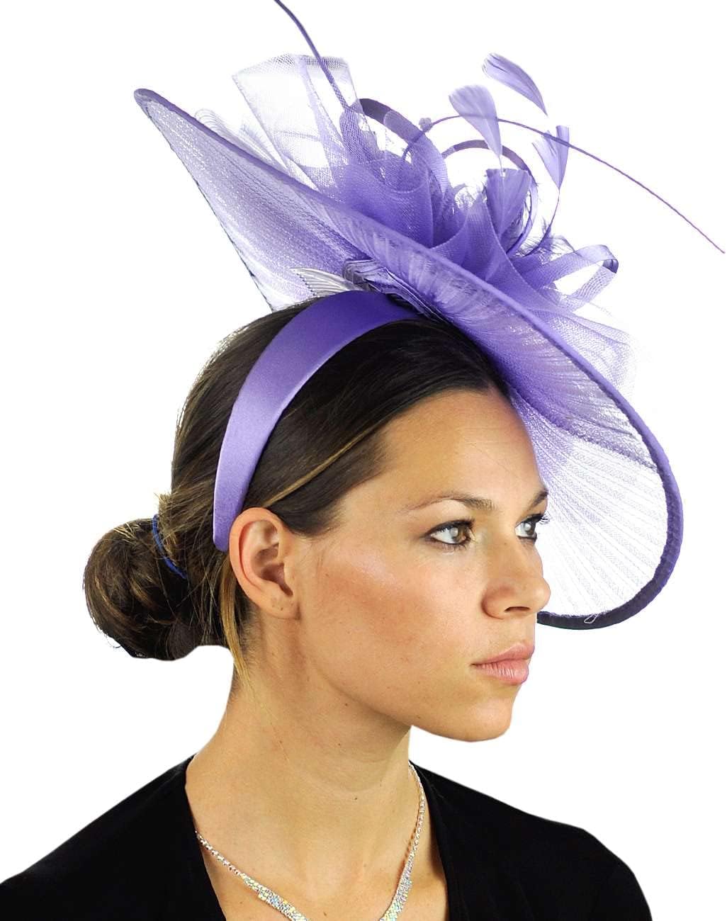 C.C Cocktail Fashion Sinamay Fascinator Hat Feather & Flower Design