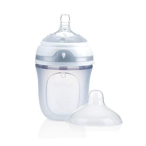 Nuby Comfort Soft Hygienic - Botella de silicona exprimible 5 onzas Medium Flow, Transparent