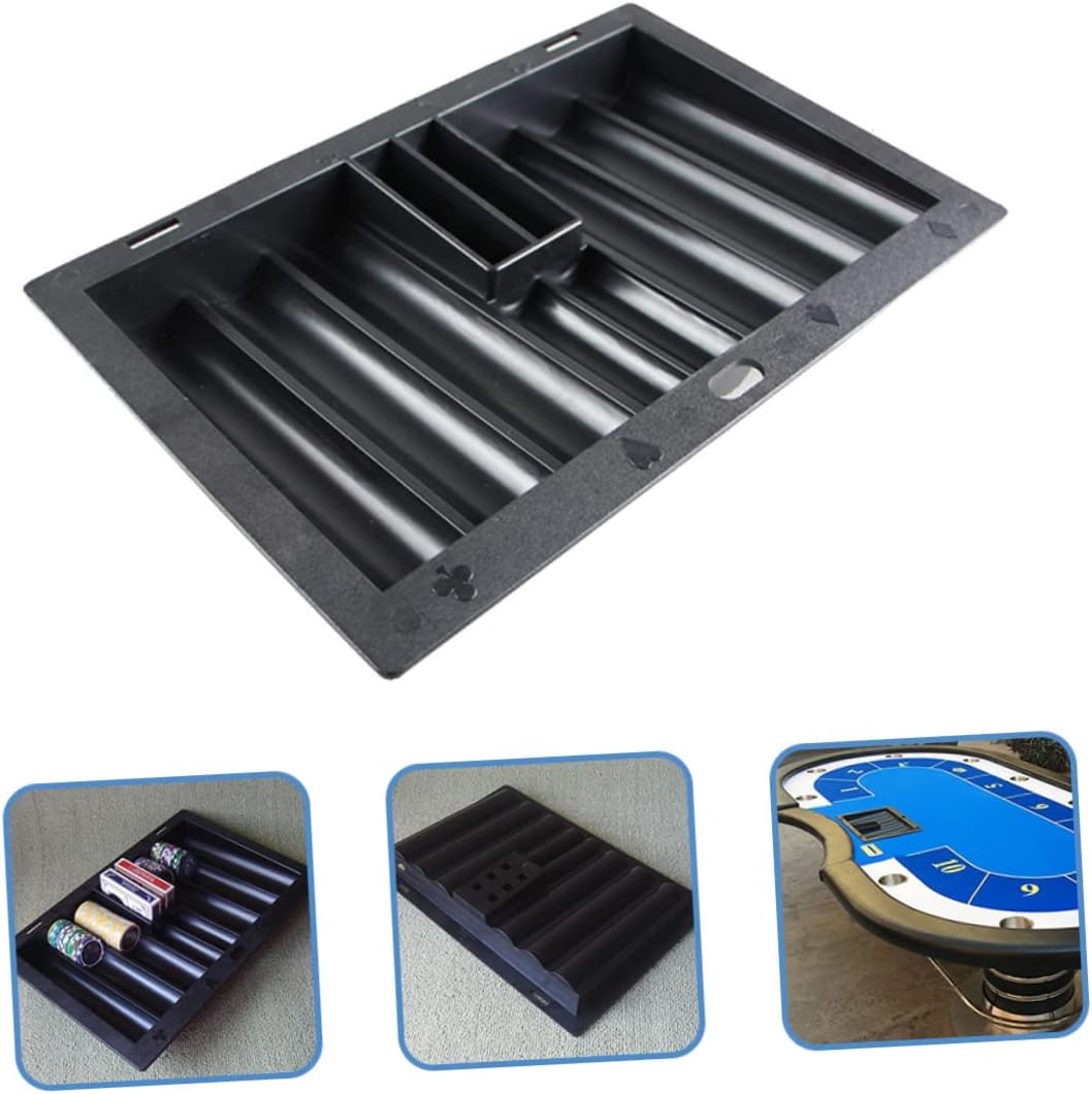 Table Chip Storage Tray Plastic Poker Chip Holder Space-Saving Design Lightweight and Easy to Store for Game and Parties