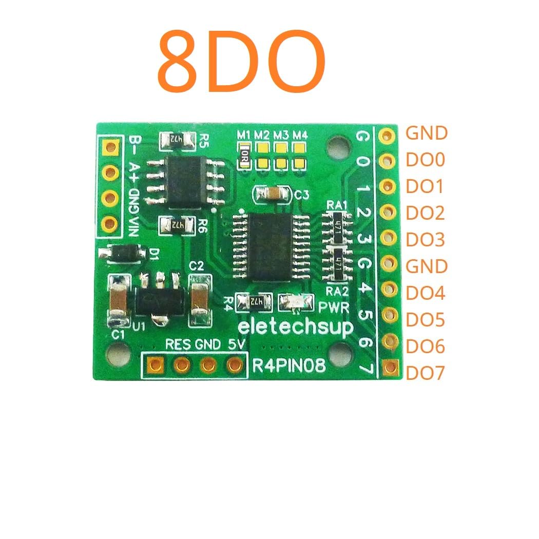 DC 5V 12V 24V 8CH 8DO RS485 Remote IO 2.54mm Pin Core Board Modbus Rtu Master-Slave Digital Collection Module (4 x 8DO Only Board)